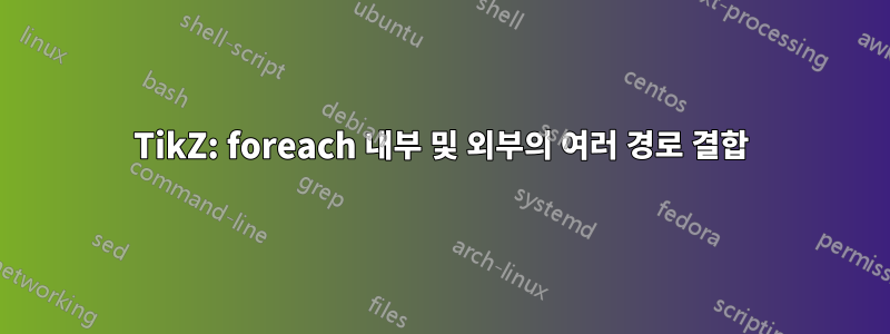 TikZ: foreach 내부 및 외부의 여러 경로 결합
