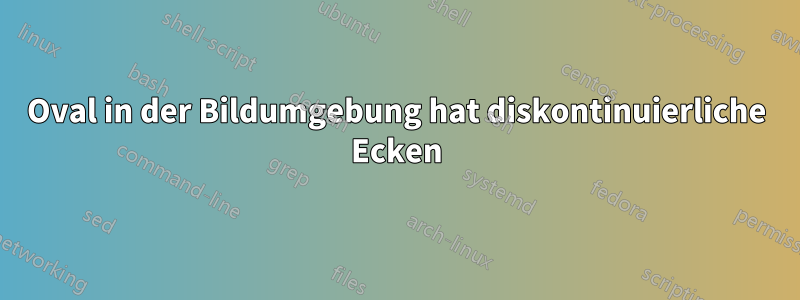 Oval in der Bildumgebung hat diskontinuierliche Ecken