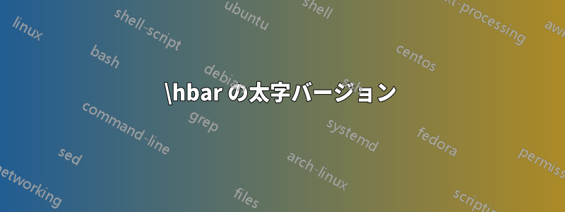 \hbar の太字バージョン