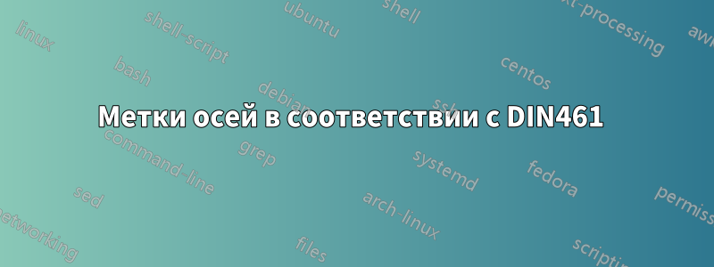 Метки осей в соответствии с DIN461 