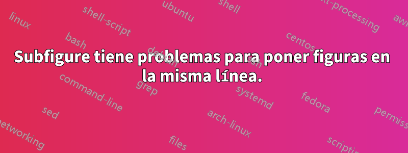 Subfigure tiene problemas para poner figuras en la misma línea.