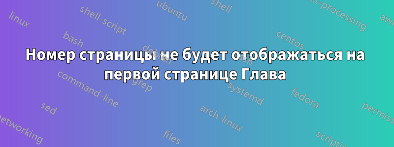 Номер страницы не будет отображаться на первой странице Глава