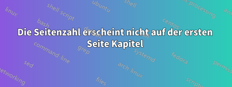 Die Seitenzahl erscheint nicht auf der ersten Seite Kapitel