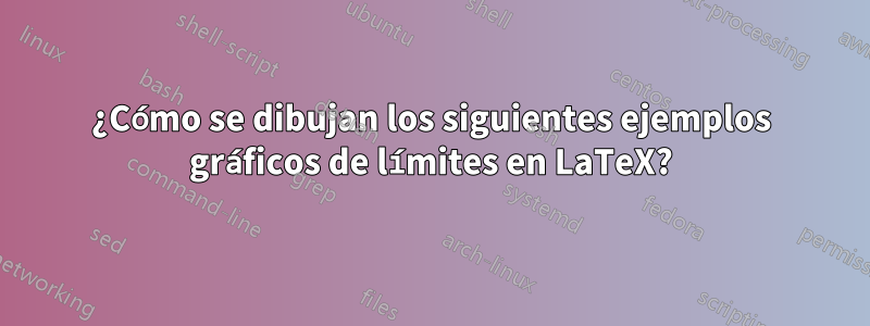 ¿Cómo se dibujan los siguientes ejemplos gráficos de límites en LaTeX?