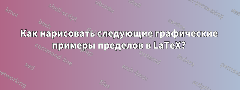 Как нарисовать следующие графические примеры пределов в LaTeX?