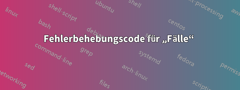 Fehlerbehebungscode für „Fälle“
