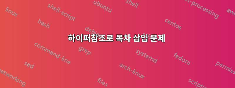 하이퍼참조로 목차 삽입 문제