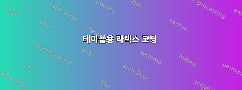 테이블용 라텍스 코딩