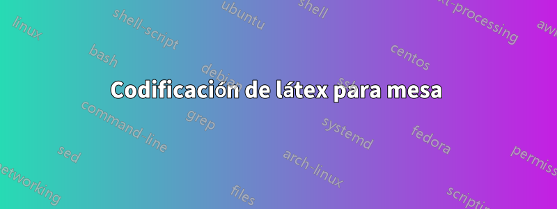 Codificación de látex para mesa