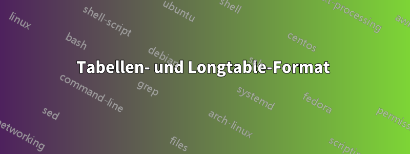 Tabellen- und Longtable-Format