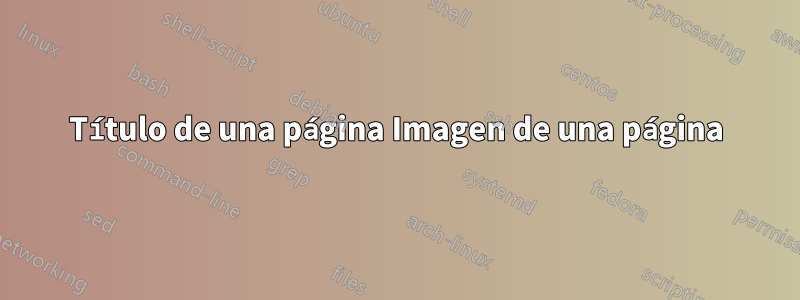 Título de una página Imagen de una página