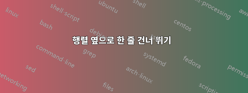 행렬 옆으로 한 줄 건너 뛰기 