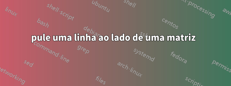pule uma linha ao lado de uma matriz 