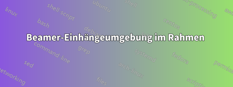 Beamer-Einhängeumgebung im Rahmen