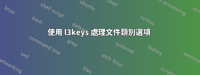 使用 l3keys 處理文件類別選項