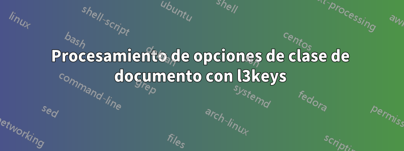 Procesamiento de opciones de clase de documento con l3keys