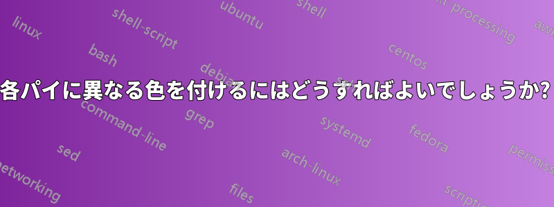 各パイに異なる色を付けるにはどうすればよいでしょうか?