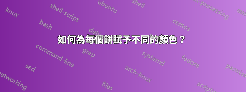 如何為每個餅賦予不同的顏色？