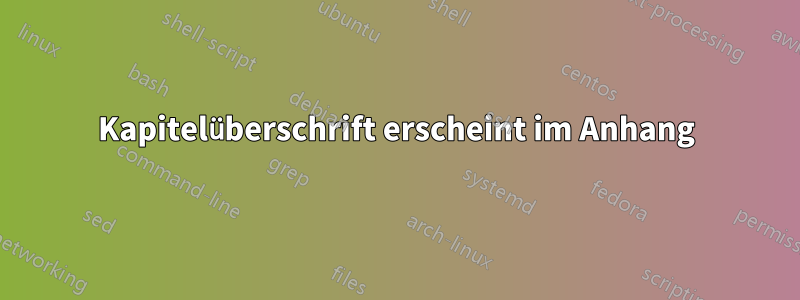 Kapitelüberschrift erscheint im Anhang