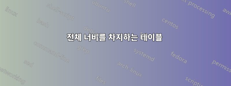 전체 너비를 차지하는 테이블