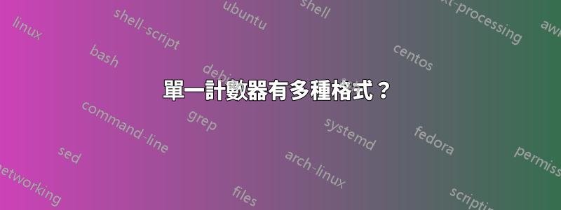 單一計數器有多種格式？