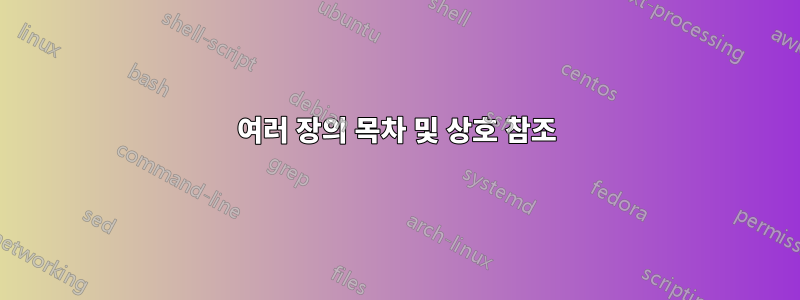 여러 장의 목차 및 상호 참조