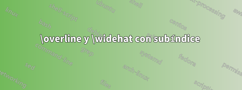 \overline y \widehat con subíndice