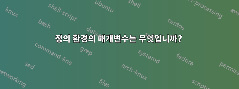 정의 환경의 매개변수는 무엇입니까?