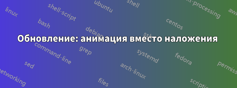 Обновление: анимация вместо наложения