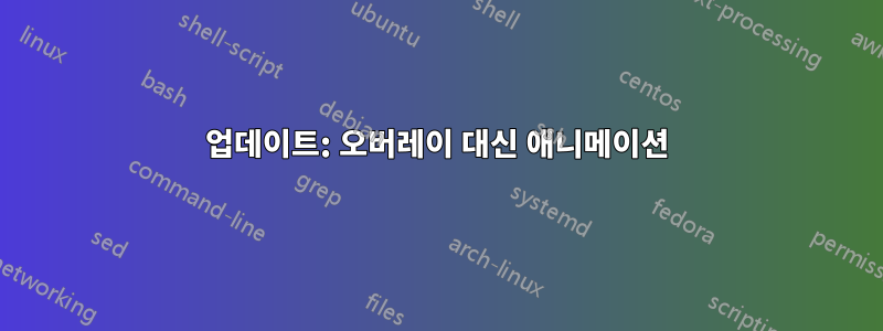 업데이트: 오버레이 대신 애니메이션