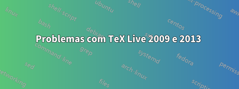 Problemas com TeX Live 2009 e 2013