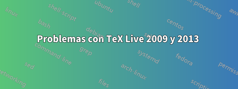 Problemas con TeX Live 2009 y 2013