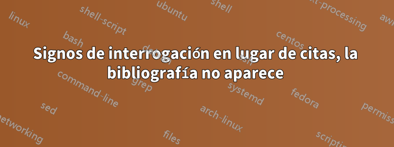 Signos de interrogación en lugar de citas, la bibliografía no aparece