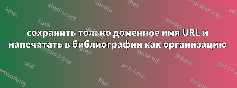 сохранить только доменное имя URL и напечатать в библиографии как организацию