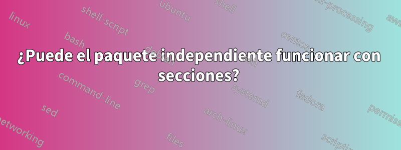 ¿Puede el paquete independiente funcionar con secciones?