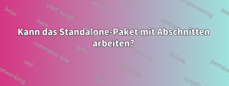 Kann das Standalone-Paket mit Abschnitten arbeiten?