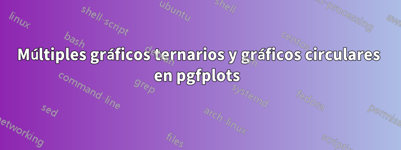 Múltiples gráficos ternarios y gráficos circulares en pgfplots 