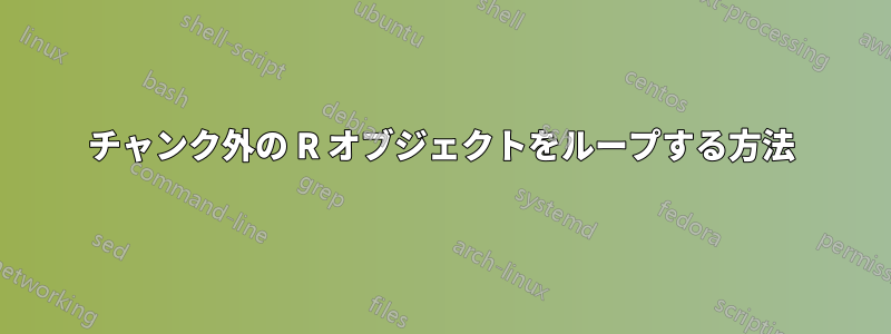 チャンク外の R オブジェクトをループする方法