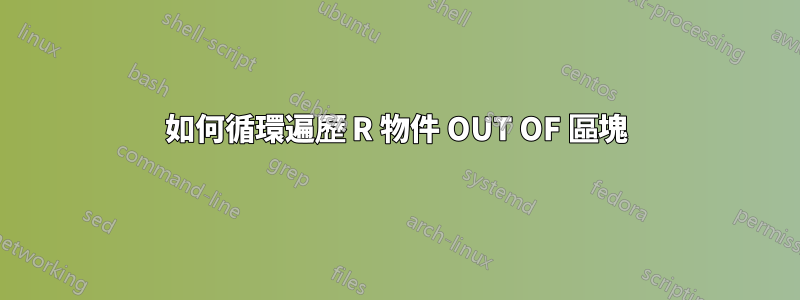 如何循環遍歷 R 物件 OUT OF 區塊