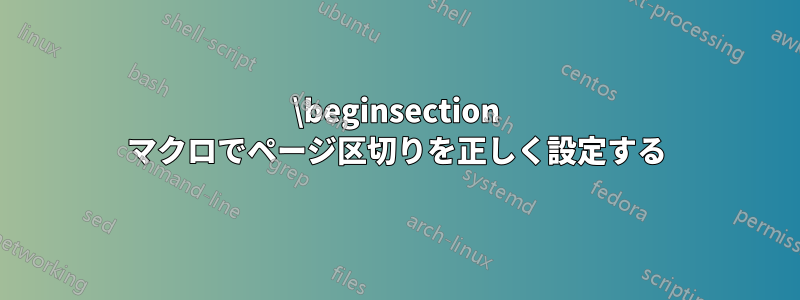 \beginsection マクロでページ区切りを正しく設定する