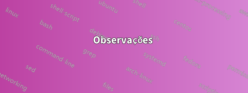 Observações