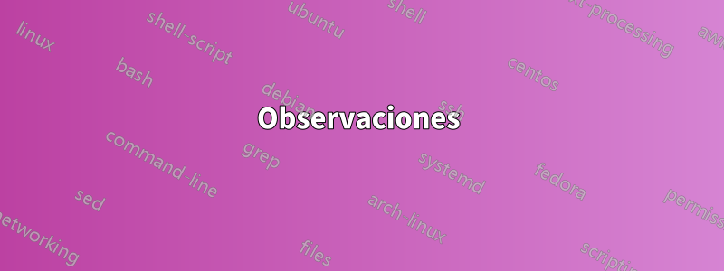 Observaciones