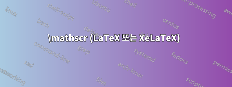 \mathscr (LaTeX 또는 XeLaTeX) 