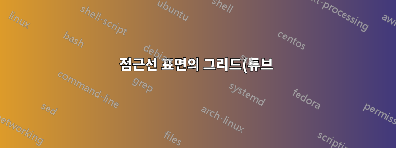 점근선 표면의 그리드(튜브) 모서리를 닫습니다.