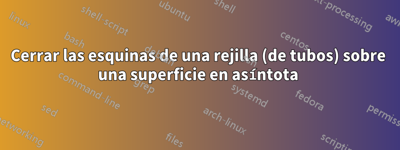 Cerrar las esquinas de una rejilla (de tubos) sobre una superficie en asíntota