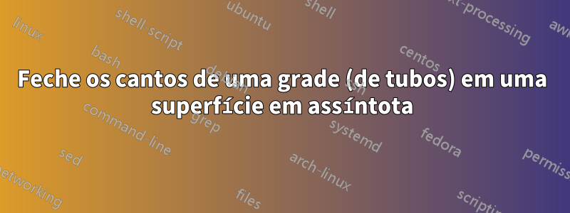 Feche os cantos de uma grade (de tubos) em uma superfície em assíntota