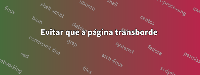 Evitar que a página transborde