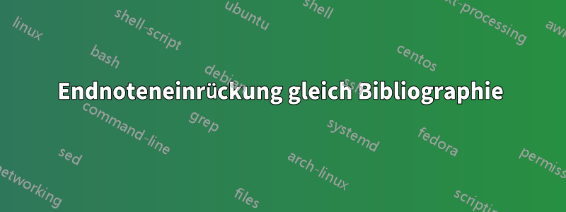 Endnoteneinrückung gleich Bibliographie