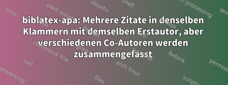 biblatex-apa: Mehrere Zitate in denselben Klammern mit demselben Erstautor, aber verschiedenen Co-Autoren werden zusammengefasst