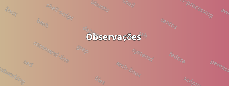 Observações